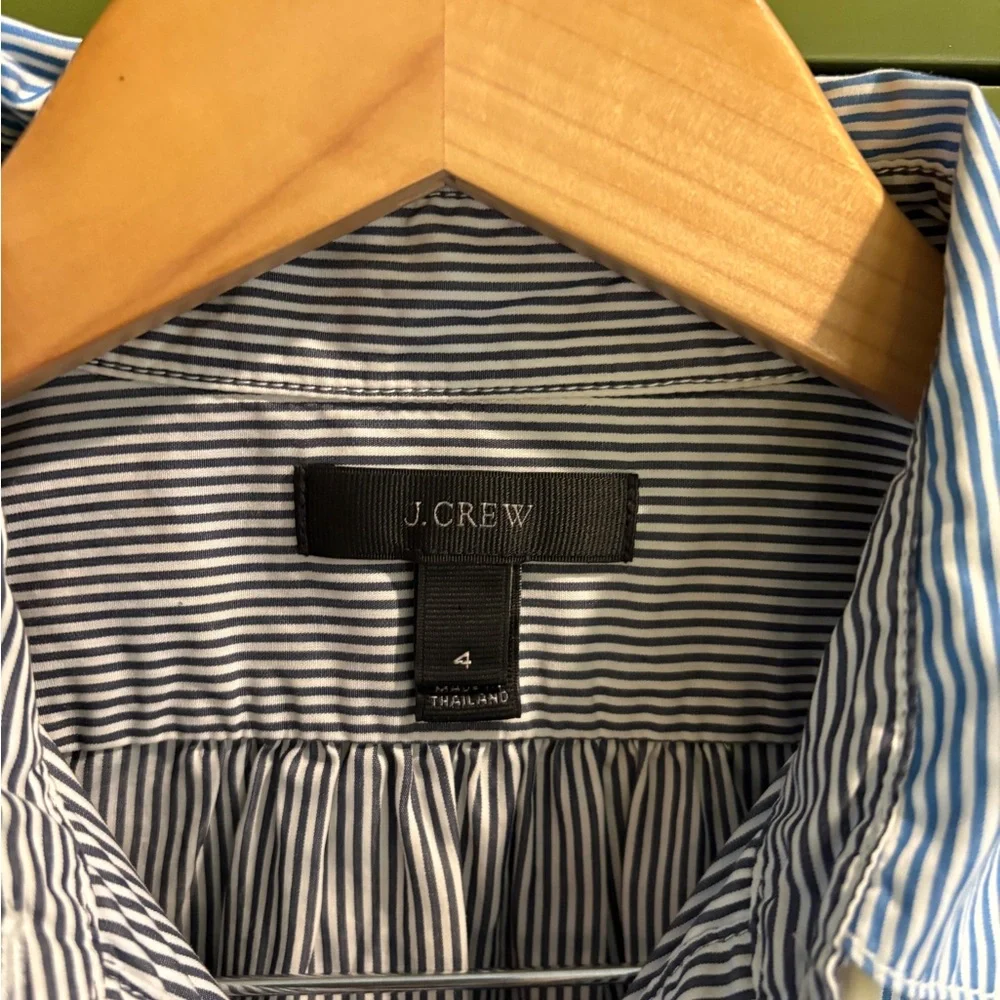 J.Crew mixed stripe tuxedo front pop over size 4